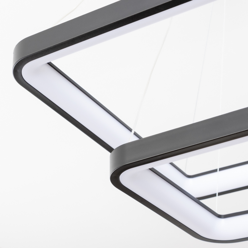 Brilagi - Dimmable FALCON SLIM LED cable-suspended pendant light, 78W/230V, 3000-6500K, 50x50 cm, black + remote control