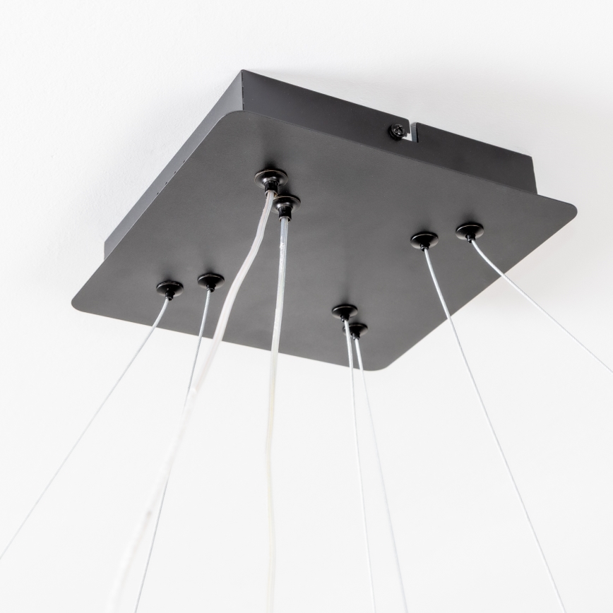 Brilagi - Dimmable FALCON SLIM LED cable-suspended pendant light, 78W/230V, 3000-6500K, 50x50 cm, black + remote control