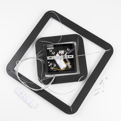 Brilagi - Dimmable FALCON SLIM LED cable-suspended pendant light, 78W/230V, 3000-6500K, 50x50 cm, black + remote control