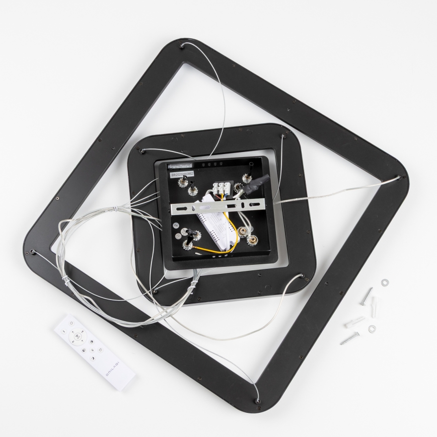 Brilagi - Dimmable FALCON SLIM LED cable-suspended pendant light, 78W/230V, 3000-6500K, 50x50 cm, black + remote control