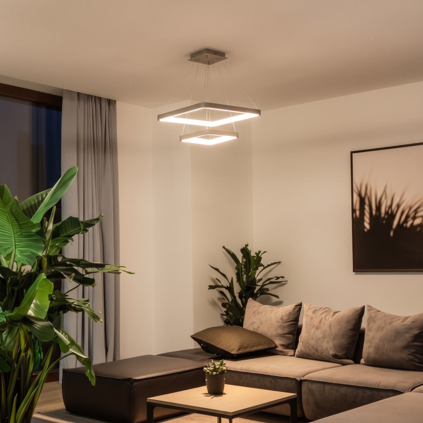 BRILAGI - LED dimmable pendant light suspended on cable FALCON SLIM LED/78W/230V 3000-6500K 50x50 cm beige + remote control