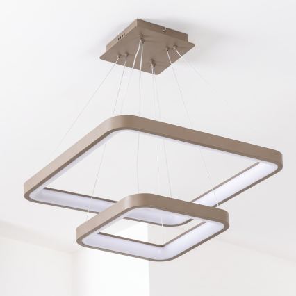 BRILAGI - LED dimmable pendant light suspended on cable FALCON SLIM LED/78W/230V 3000-6500K 50x50 cm beige + remote control