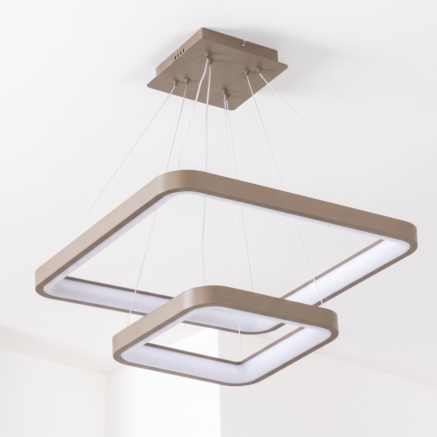 BRILAGI - LED dimmable pendant light suspended on cable FALCON SLIM LED/78W/230V 3000-6500K 50x50 cm beige + remote control