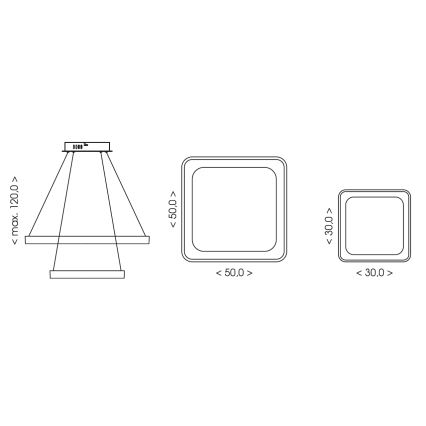 BRILAGI - LED dimmable pendant light suspended on cable FALCON SLIM LED/78W/230V 3000-6500K 50x50 cm beige + remote control