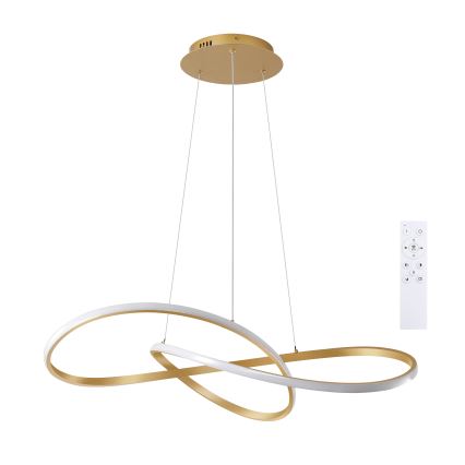 Brilagi - LED Dimmable Cable Pendant Chandelier INFINITY LED/80W/230V 3000-6000K 80x80 cm Gold + Remote Control