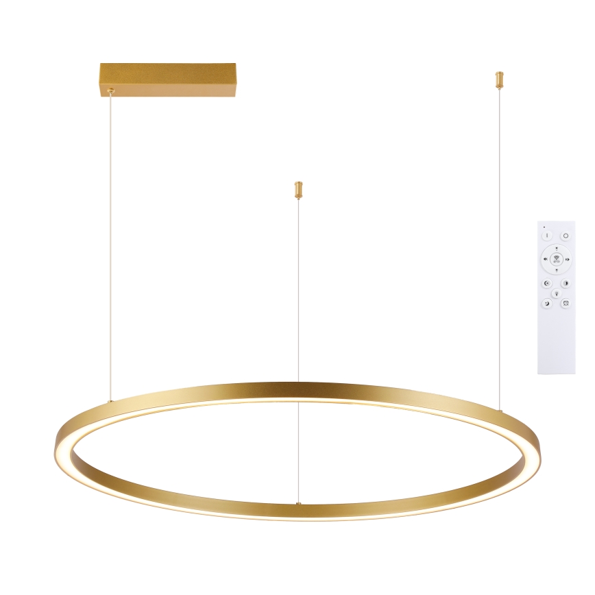 Brilagi - PORTOFINO LED dimmable cable pendant light, 60W, 230V, 3000–6000K, Ø 80 cm, gold + remote control