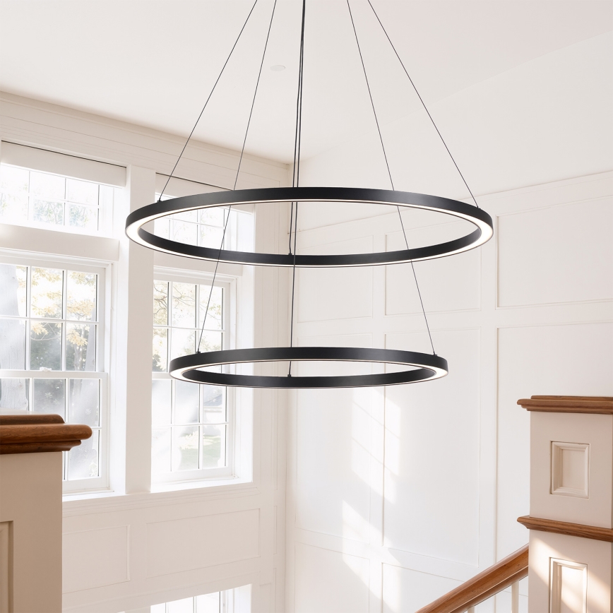 Brilagi - PORTOFINO LED dimmable cable pendant LED/98W/230V 3000-6000K Ø80 cm black + remote control
