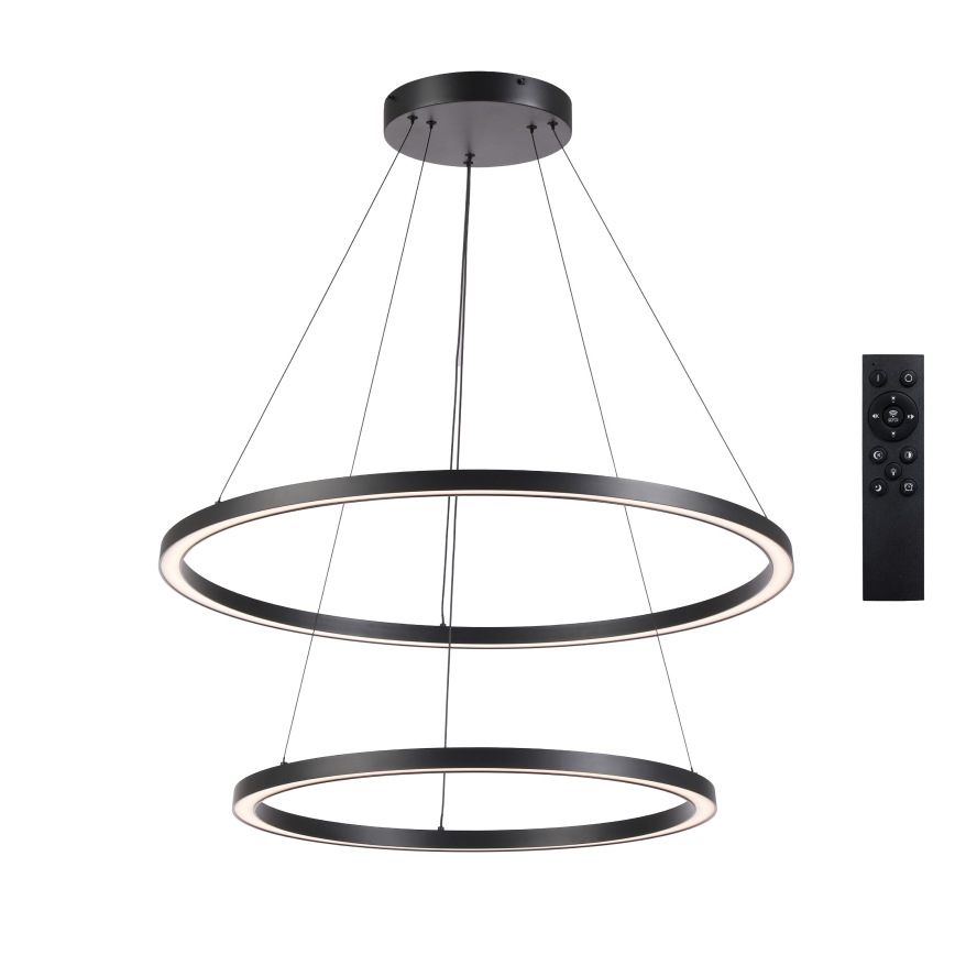 Brilagi - PORTOFINO LED dimmable cable pendant LED/98W/230V 3000-6000K Ø80 cm black + remote control