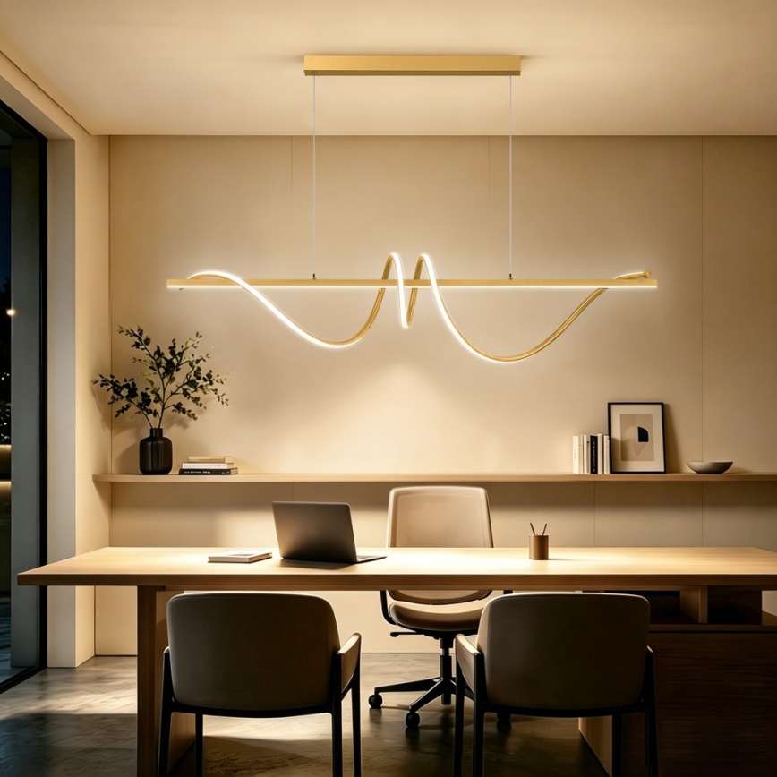 BRILAGI - Dimmable LED pendant on cable SIGNATURE LED/50W/230V 3000-6000K 120 cm gold + remote control