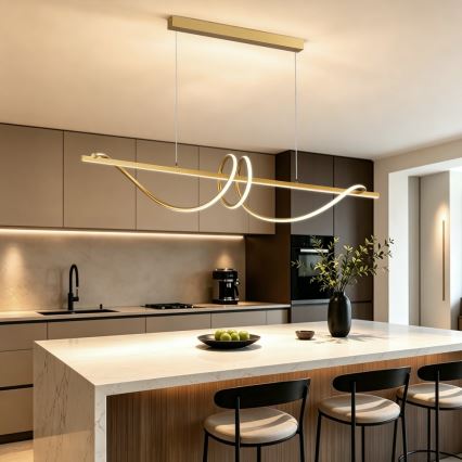 BRILAGI - Dimmable LED pendant on cable SIGNATURE LED/50W/230V 3000-6000K 120 cm gold + remote control