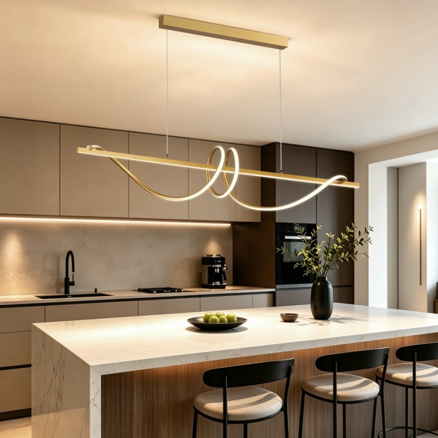 BRILAGI - Dimmable LED pendant on cable SIGNATURE LED/50W/230V 3000-6000K 120 cm gold + remote control