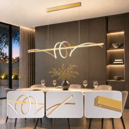 BRILAGI - Dimmable LED cable-hung pendant SIGNATURE LED/50W/230V 3000-6000K 120 cm gold + remote control