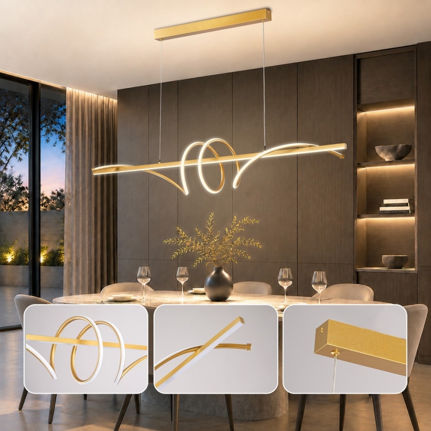 BRILAGI - Dimmable LED cable-hung pendant SIGNATURE LED/50W/230V 3000-6000K 120 cm gold + remote control