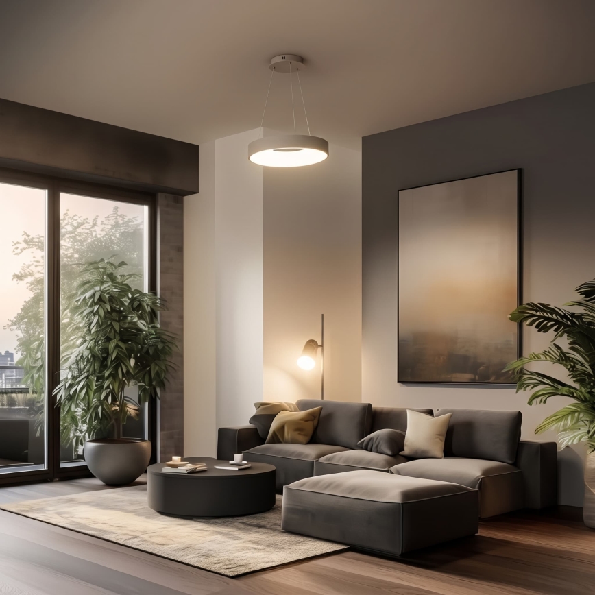 BRILAGI - Dimmable LED pendant suspended on cable FALCON II LED/67W/230V 3000-6500K Ø 40 cm beige + remote control