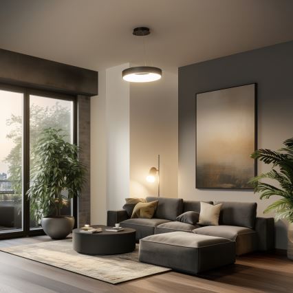 Brilagi - FALCON II Dimmable LED Cable Pendant LED/67W/230V 3000-6500K Ø 40 cm Black + Remote Control