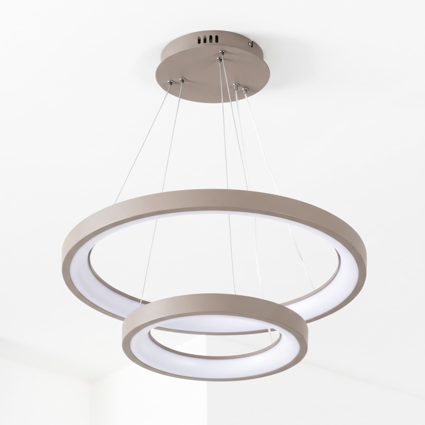 BRILAGI - LED Dimmable pendant light on cable FALCON SLIM LED/68W/230V 3000-6500K Ø 50 cm beige + remote control
