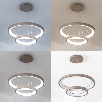 BRILAGI - LED Dimmable pendant light on cable FALCON SLIM LED/68W/230V 3000-6500K Ø 50 cm beige + remote control