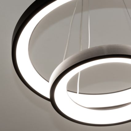 Brilagi - FALCON SLIM LED Dimmable Cable Pendant Light LED/68W/230V 3000-6500K dia. 50 cm Black + Remote Control