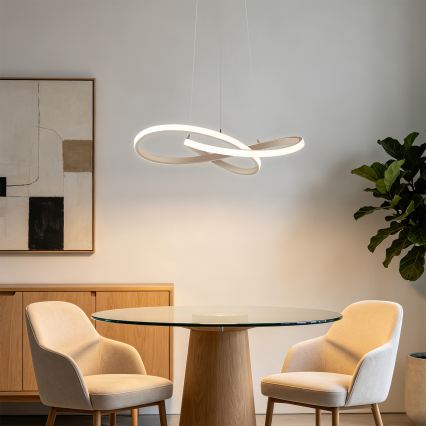 BRILAGI - INFINITY Dimmable LED Pendant on Cable, 55W/230V, 3000–6000K, 50×50 cm, beige + remote control