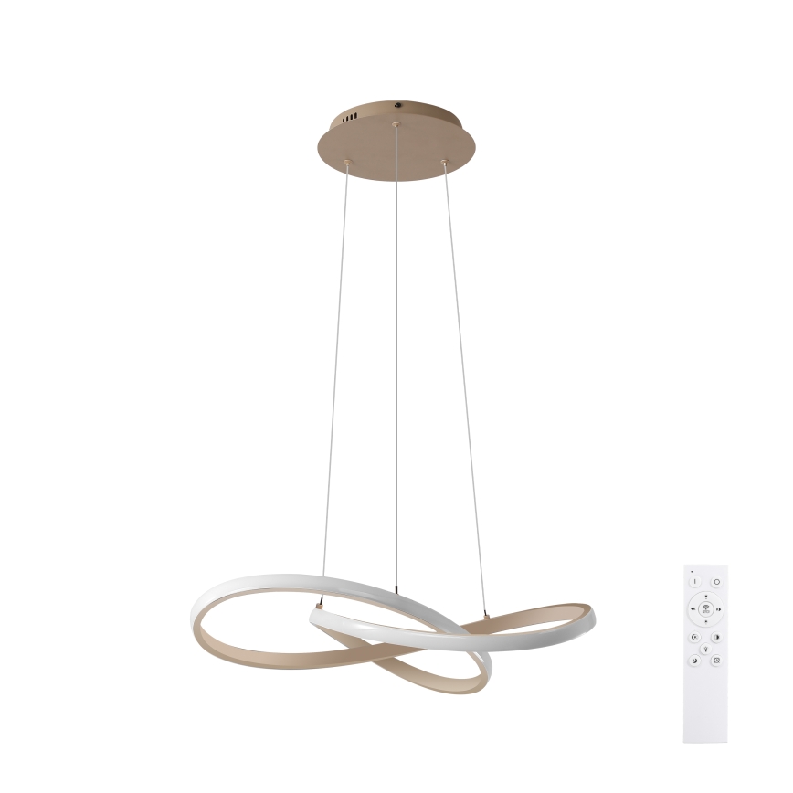 Brilagi - INFINITY Dimmable LED Pendant on Cable, 55W/230V, 3000–6000K, 50×50 cm, beige + remote control