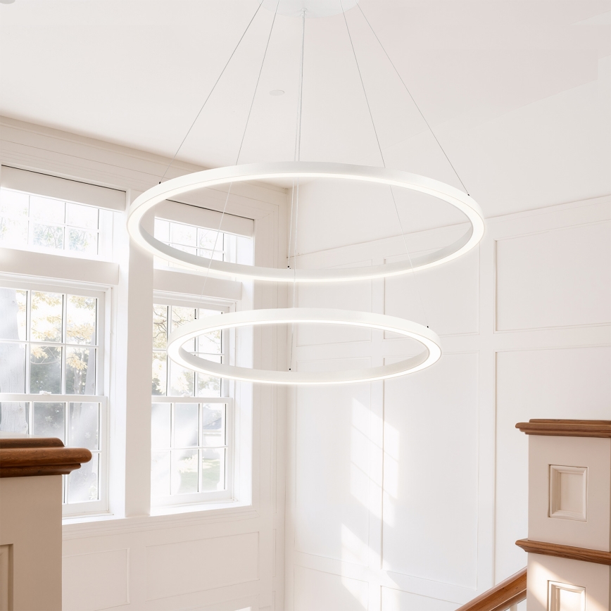 Brilagi - PORTOFINO LED Dimmable Cable Pendant LED/98W/230V 3000-6000K Ø 80 cm White + Remote Control