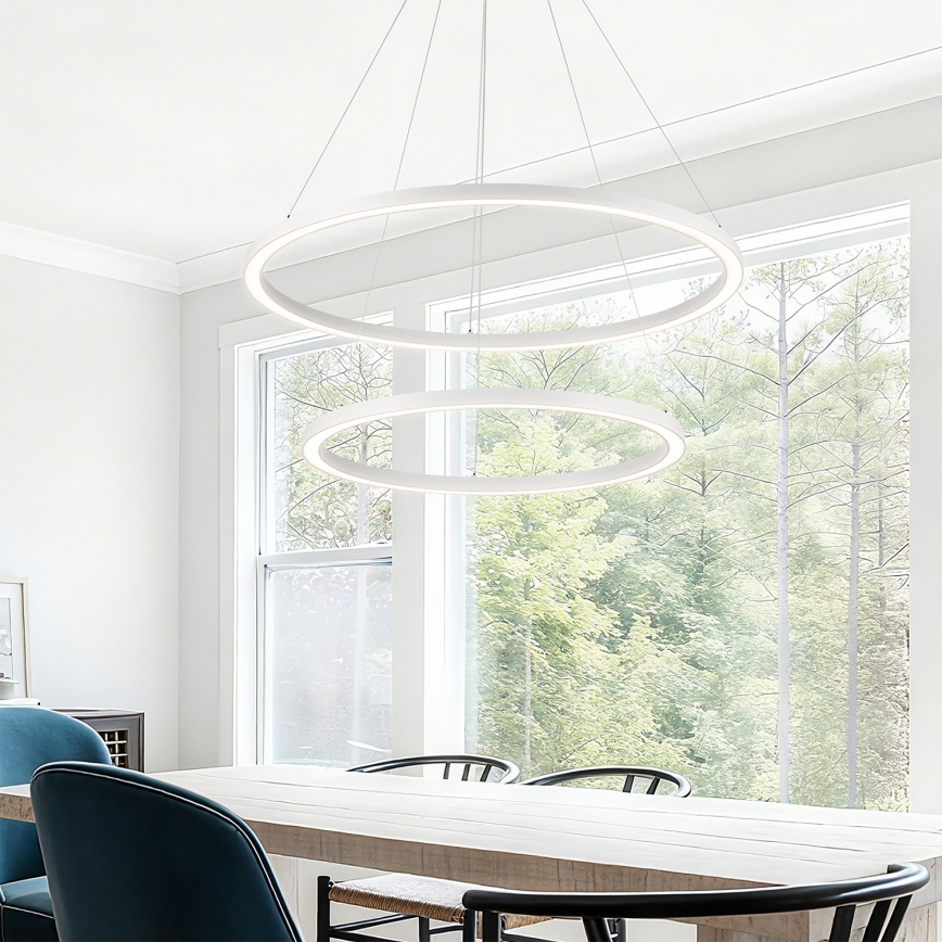 Brilagi - PORTOFINO LED Dimmable Cable Pendant LED/98W/230V 3000-6000K Ø 80 cm White + Remote Control