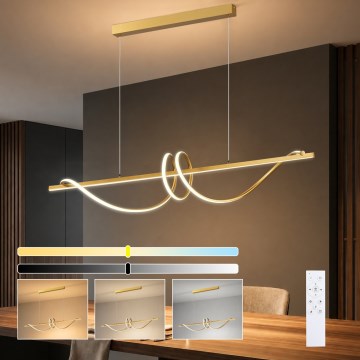 BRILAGI - Dimmable LED pendant on cable SIGNATURE LED/50W/230V 3000-6000K 120 cm gold + remote control
