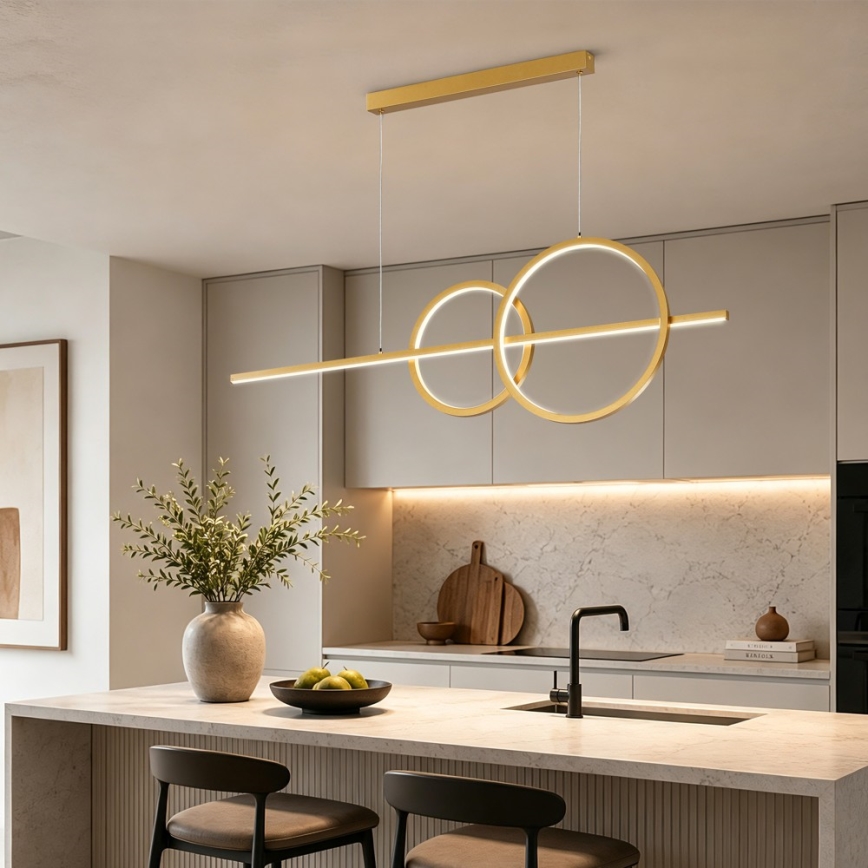 BRILAGI - LED Dimmable cable-hung pendant light SIGNATURE LED/53W/230V 3000-6000K 120 cm gold + remote control