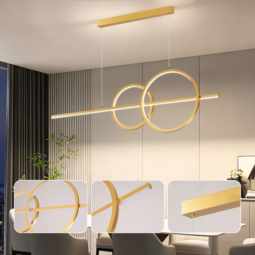 BRILAGI - LED Dimmable cable-hung pendant light SIGNATURE LED/53W/230V 3000-6000K 120 cm gold + remote control