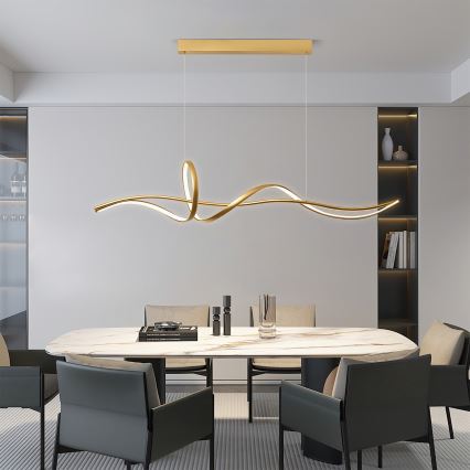 BRILAGI - LED Dimmable Cable Pendant SIGNATURE LED/55W/230V 3000-6000K 120x23 cm gold + remote control