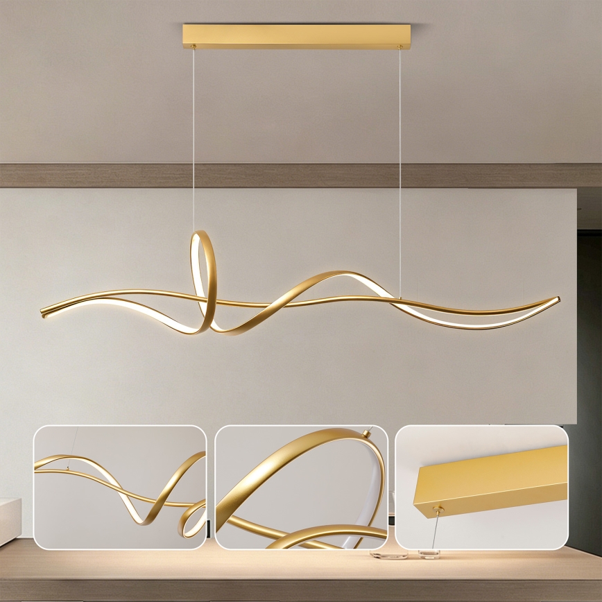 BRILAGI - LED Dimmable Cable Pendant SIGNATURE LED/55W/230V 3000-6000K 120x23 cm gold + remote control