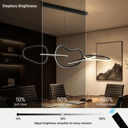 BRILAGI - LED Dimmable pendant light on cable SIGNATURE LED/80W/230V 3000-6000K 120x25 cm black + remote control