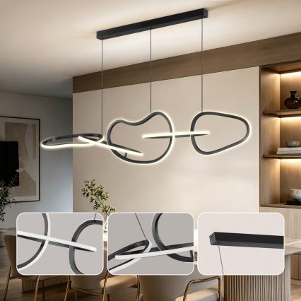 BRILAGI - LED Dimmable pendant light on cable SIGNATURE LED/80W/230V 3000-6000K 120x25 cm black + remote control