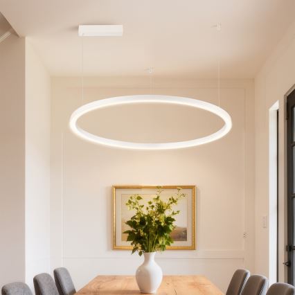 Brilagi - PORTOFINO LED dimmable cable pendant LED/60W/230V 3000-6000K Ø 80 cm white + remote control