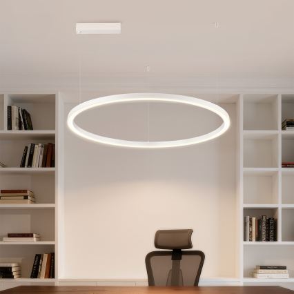 Brilagi - PORTOFINO LED dimmable cable pendant LED/60W/230V 3000-6000K Ø 80 cm white + remote control