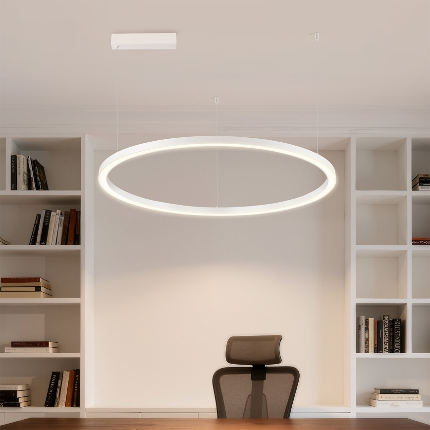 Brilagi - PORTOFINO LED dimmable cable pendant LED/60W/230V 3000-6000K Ø 80 cm white + remote control