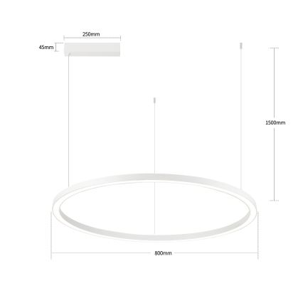 Brilagi - PORTOFINO LED dimmable cable pendant LED/60W/230V 3000-6000K Ø 80 cm white + remote control