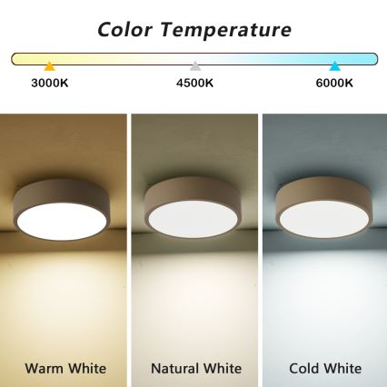 Brilagi - LED Dimmable Ceiling Light POOL LED/18W/230V 3000-6000K 20 cm beige + remote control