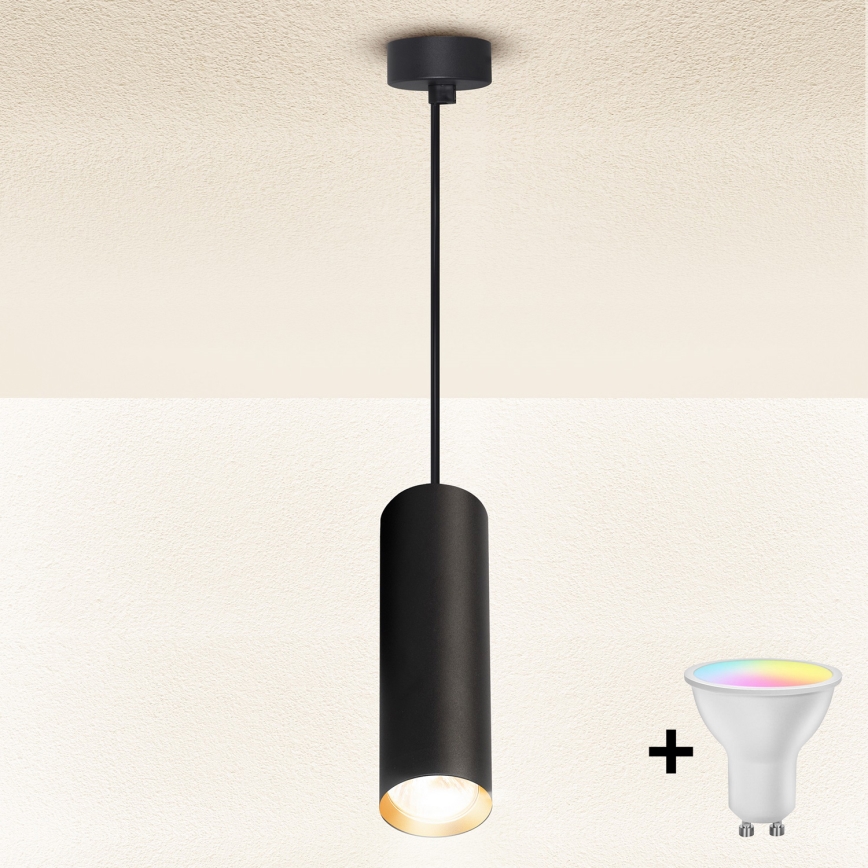 Brilagi - Dimmable LED RGBW pendant light on cable SELE 1xGU10/6.5W/230V 2700–6500K black/gold