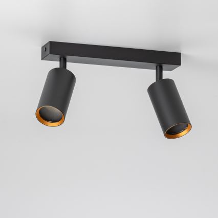 Brilagi - LED RGBW Dimmable Spotlight SELE 2xGU10/6W/230V 3000K Black/Gold + Remote Control