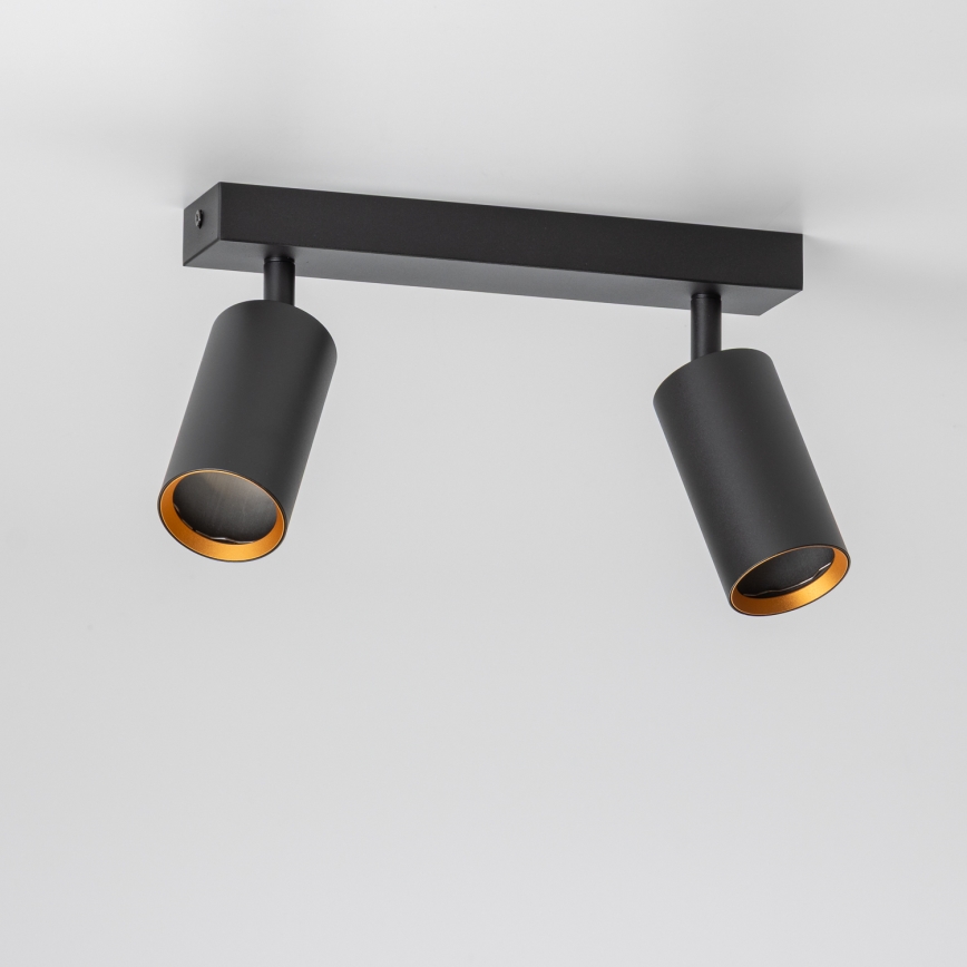 Brilagi - LED RGBW Dimmable Spotlight SELE 2xGU10/6W/230V 3000K Black/Gold + Remote Control