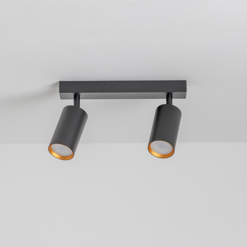 Brilagi - LED RGBW Dimmable Spotlight SELE 2xGU10/6W/230V 3000K Black/Gold + Remote Control