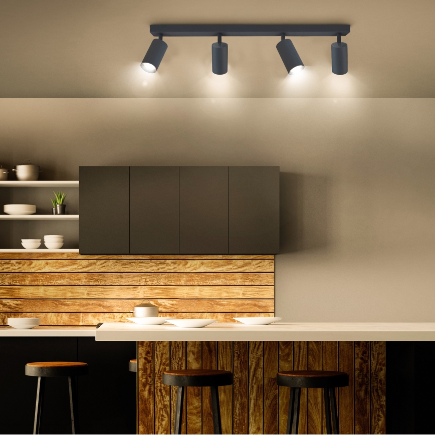 Brilagi - LED RGBW Dimmable Spotlight SELE 4xGU10/6W/230V 3000K Anthracite + Remote Control