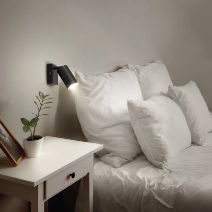 Brilagi - LED RGBW Dimmable Wall-Mounted Spotlight SELE 1xGU10/6W/230V 3000K Black/Gold + Remote Control