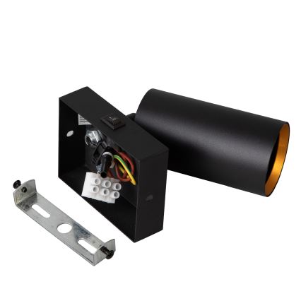 Brilagi - LED RGBW Dimmable Wall-Mounted Spotlight SELE 1xGU10/6W/230V 3000K Black/Gold + Remote Control