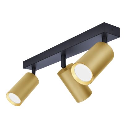 Brilagi - Dimmable LED RGBW Spotlight SELE GOLDEN 3xGU10/4,8W/230V 3000K Black/Gold + Remote Control