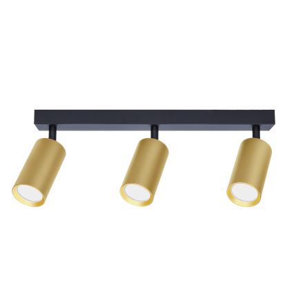 Brilagi - Dimmable LED RGBW Spotlight SELE GOLDEN 3xGU10/4,8W/230V 3000K Black/Gold + Remote Control
