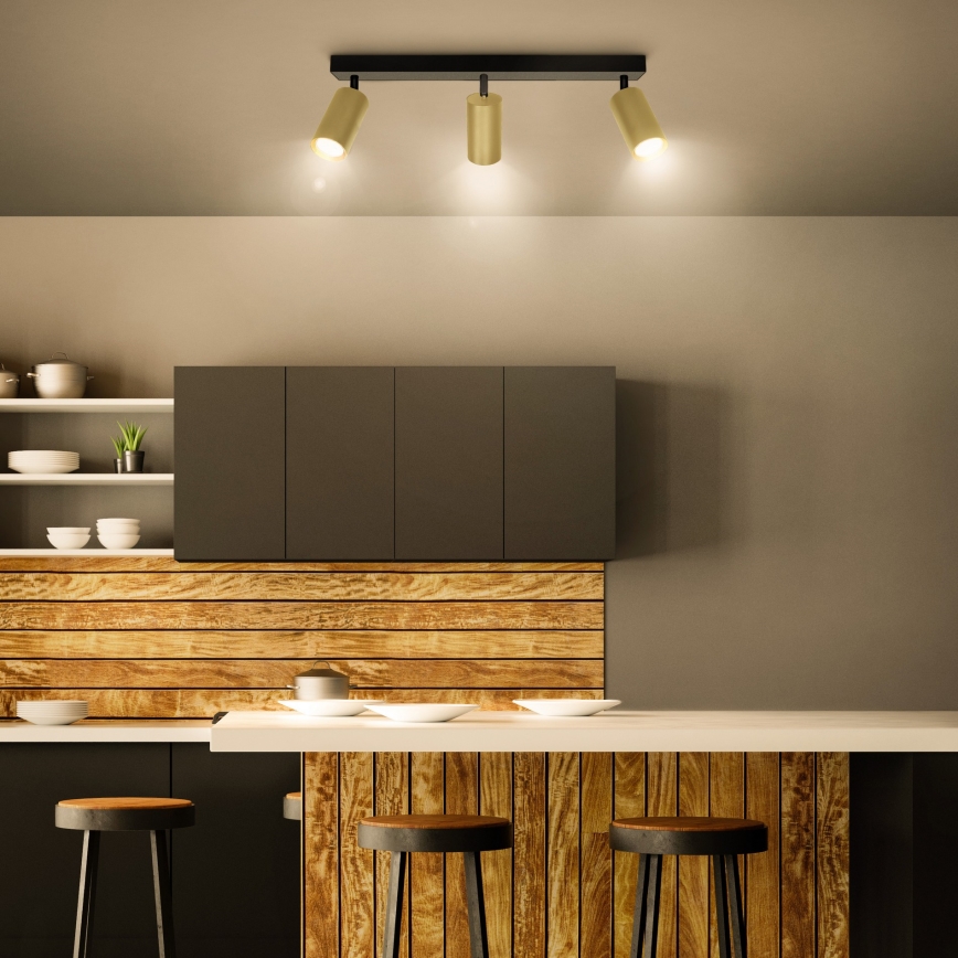 Brilagi - Dimmable LED spotlight SELE GOLDEN 3xGU10/6,5W/230V 2700-6500K black/gold