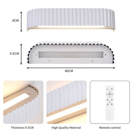 BRILAGI - LED Dimmable Wall Light FALCON MODERN LED/14W/230V 3000-6000K 40 cm white + remote control
