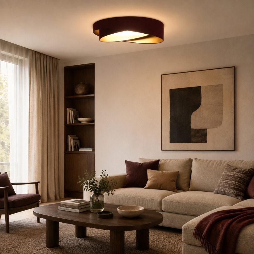 BRILAGI - LED Dimmable ceiling light VELVET TWIST LED/36W/230V 3000-6000K Ø 65 cm Wi-Fi Tuya Beacon brown/gold + remote control